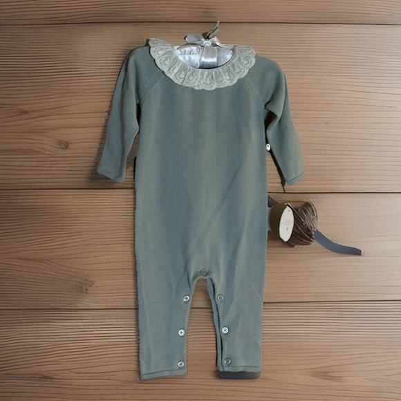 Edgehill Collection Green Knit Sweater One Piece Outfit Baby Girl Size 6 Month - Picture 1 of 6